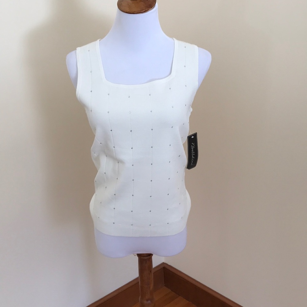 Off-white jeweled tank top. NWT.
